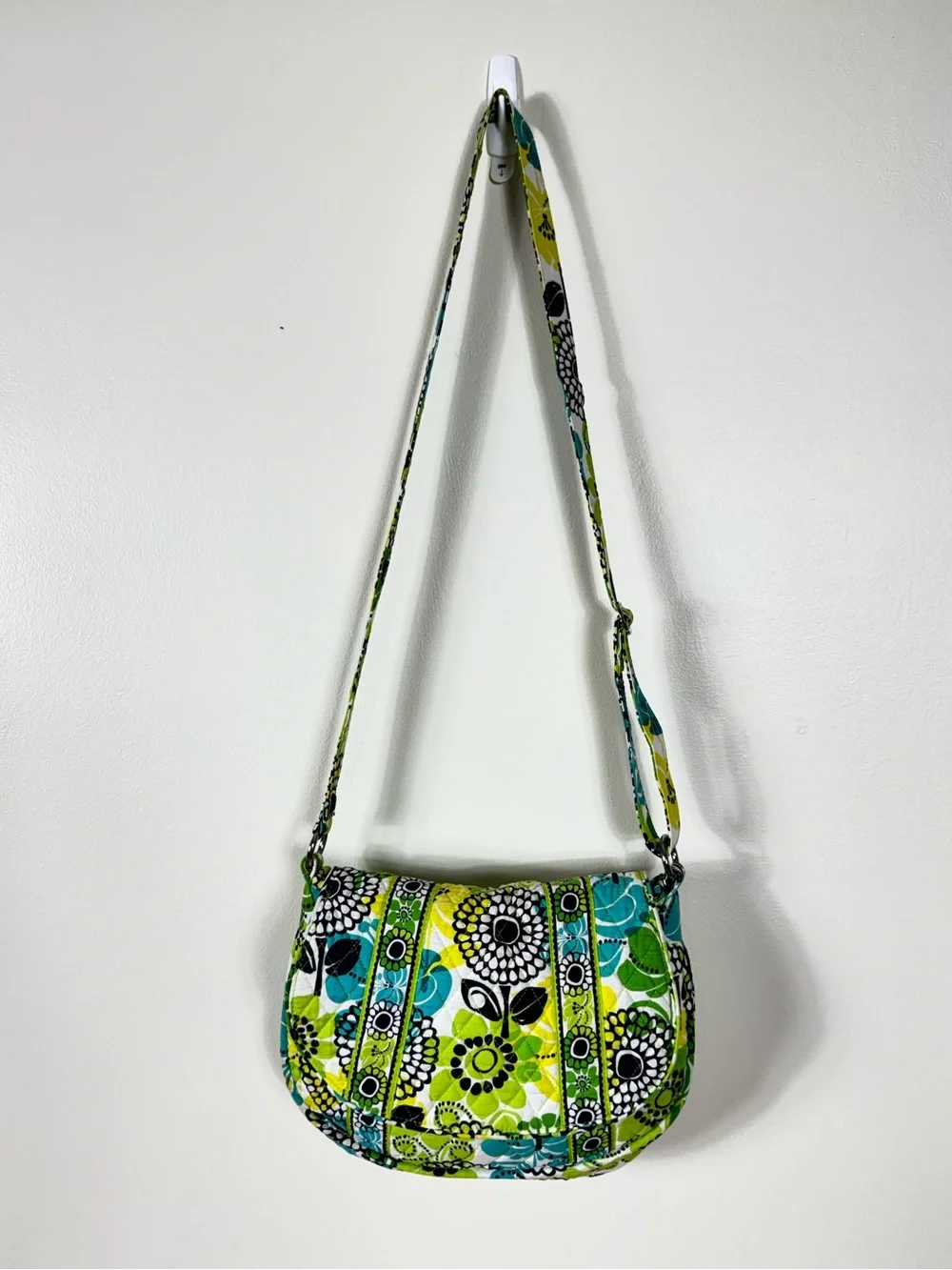 Vera Bradley Saddle Up Crossbody Bag Limes Up Purse Bohemian Retired